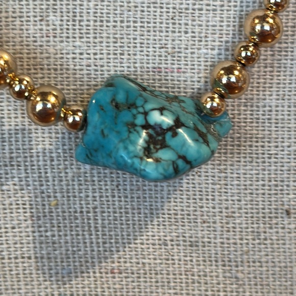 Turquoise and bead necklace - Picture 4 of 6